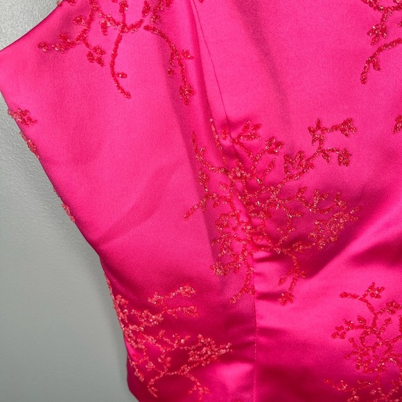 Zum Zum by Niki Livas Late 90s Hot Pink Micro Beaded Embroidered Corset Top - Picture 5 of 11